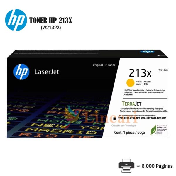 Toner HP 213X Yellow W2132X