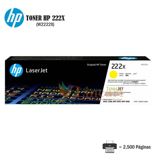 Toner HP 222X Yellow W2222X